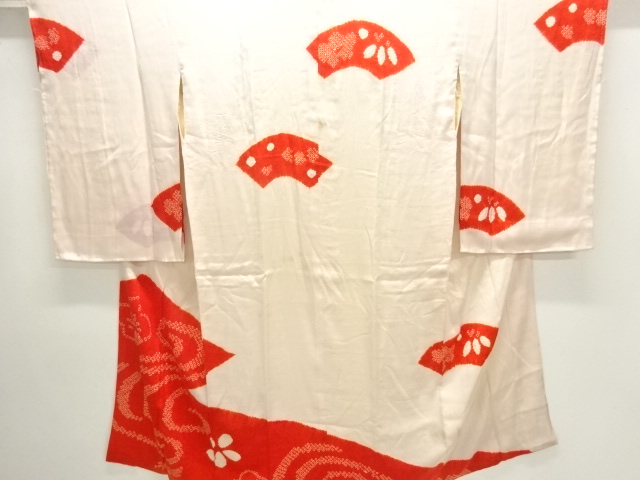 JAPANESE KIMONO / ANTIQUE JUBAN / SILK / SHIBORI / FLORAL ARABESQUE
